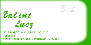 balint lucz business card